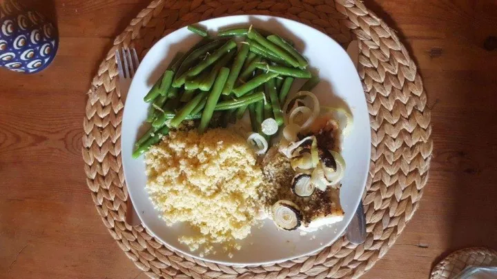 Gegrilltes Lengfilet mit Bohnen und Couscous