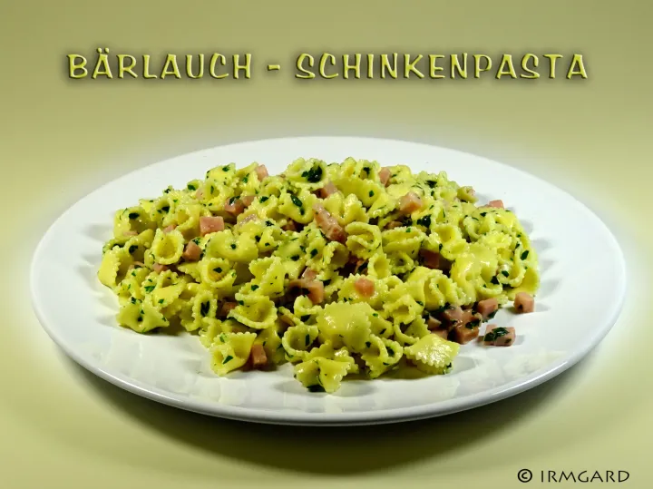 Bärlauch-Schinkenpasta