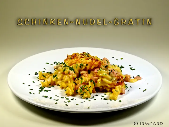 Schinken-Nudel-Gratin