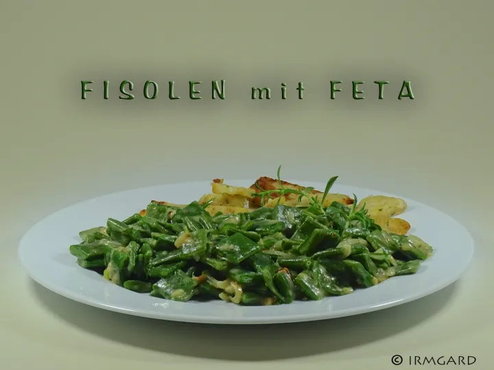 Fisolen mit Feta