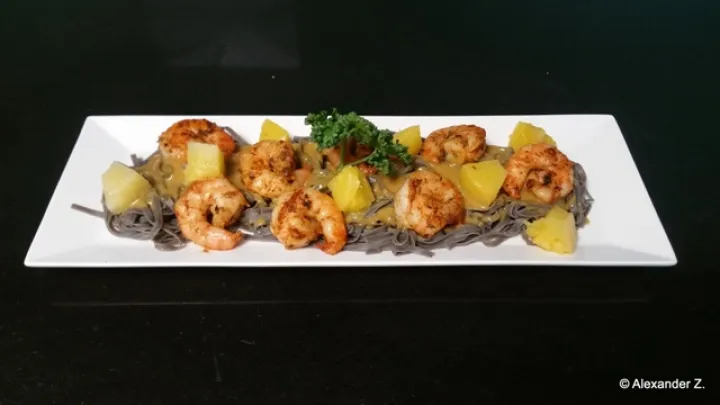 Garnelen in Currysouce