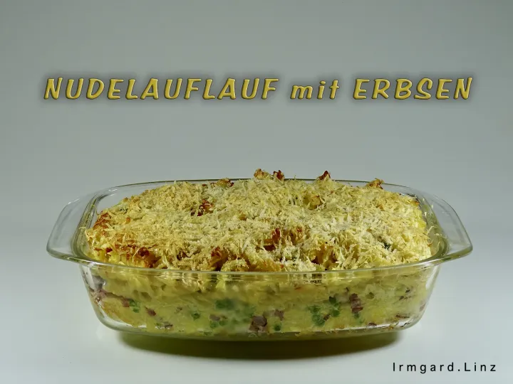 Nudelauflauf mit Erbsen