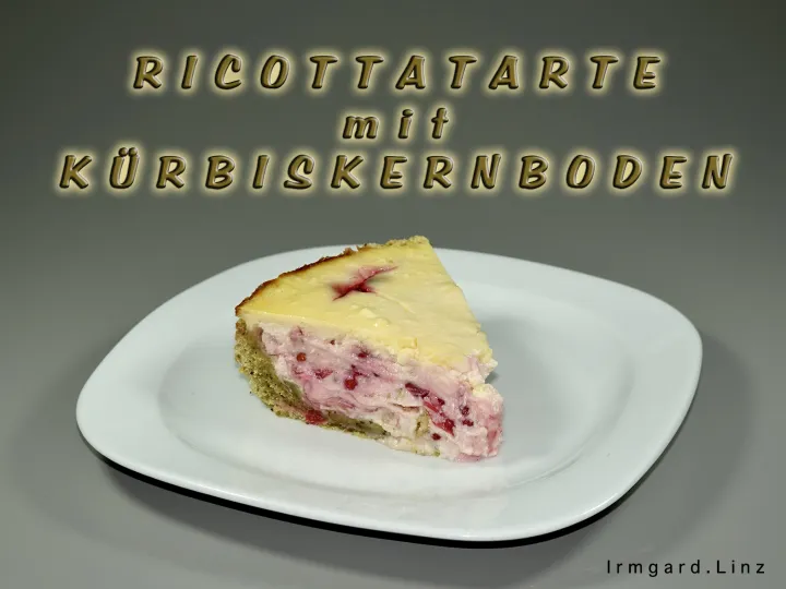 Ricottatarte mit Kürbiskernboden