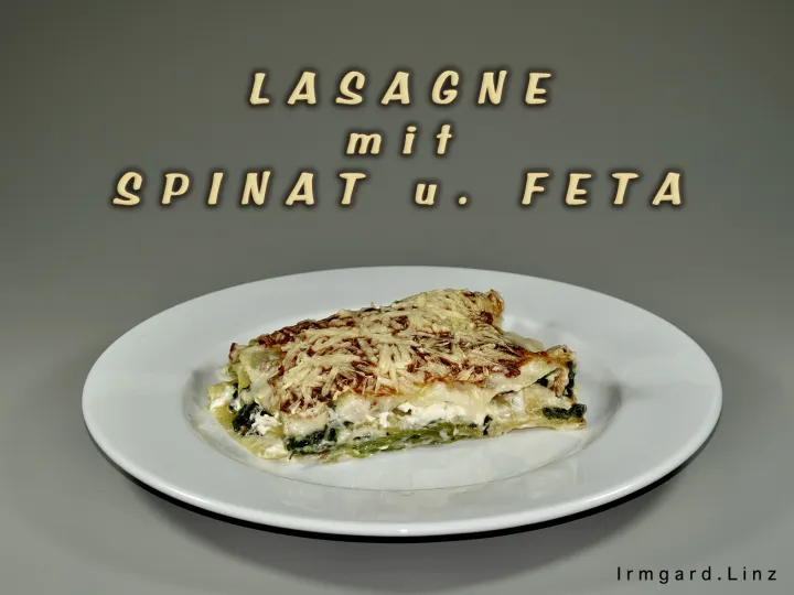 Spinatlasagne mit Feta