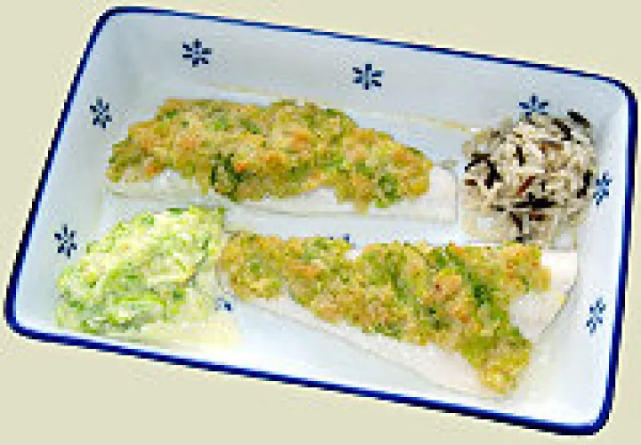 Zander mit Lauchkruste