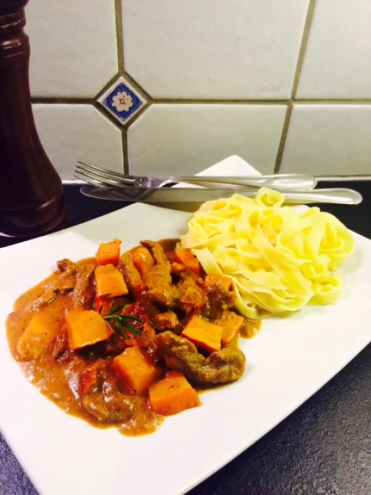 Geschnetzeltes mit Kürbis