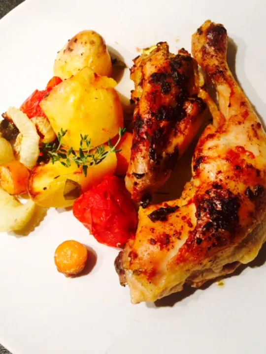 Herbstmenü: Hühnchen+Schmorgemüse