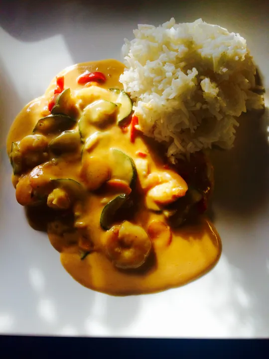 Einfaches Gemüse- Garnelen Curry 