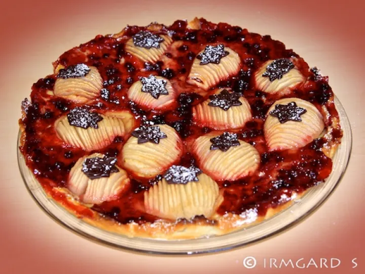 Birnen-Tarte mit Vanillepudding 