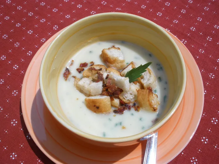 Kohlrabicreme - Suppe mit Croutons