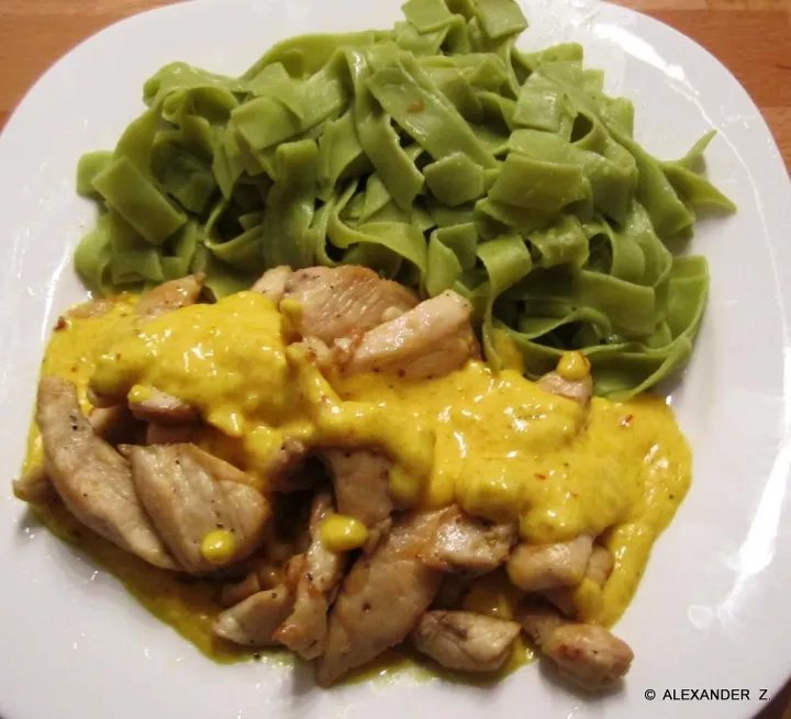 Truthahngeschnetzeltes in Safran Buttersauce