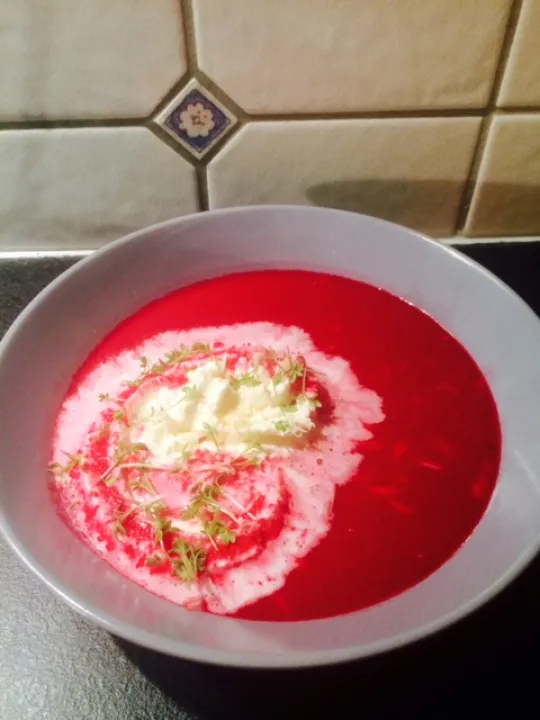 Rote Rüben Suppe mit Apfel