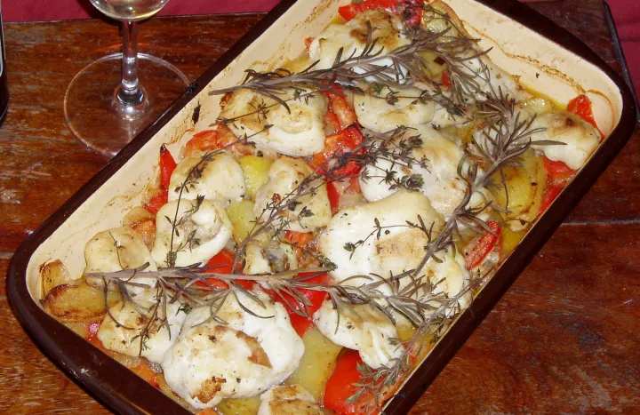 Seeteufel im Ofen gegart