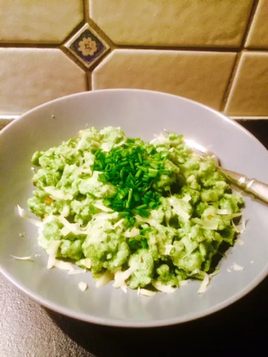 Spinatspätzle mit Bergkäse