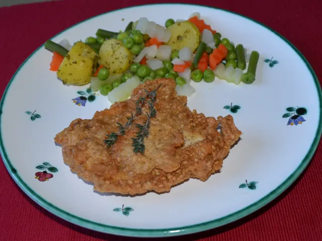 Schnitzerl im Sesammantel