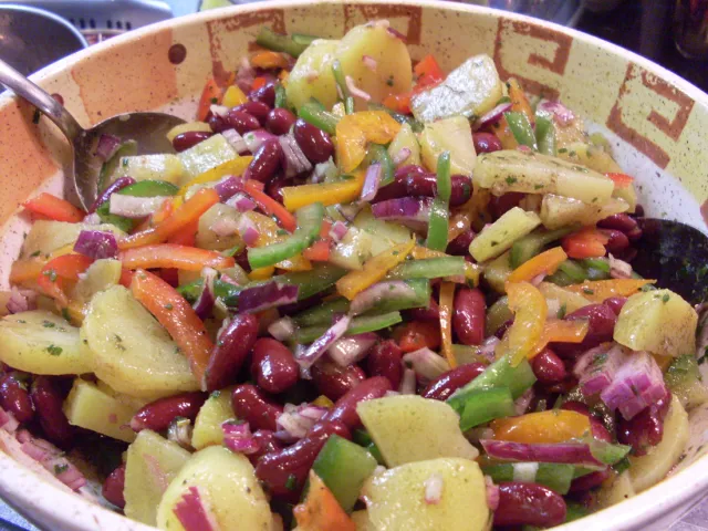 Indianerbohnen - Paprikasalat