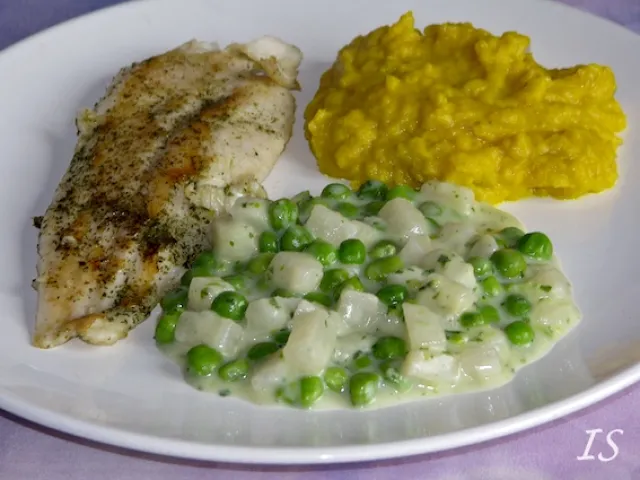 Mousse vom Topinambur mit Pangasiusfilet