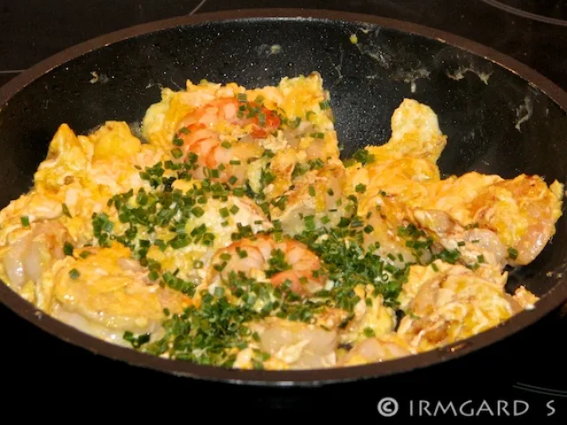 Garnelen mit Rührei