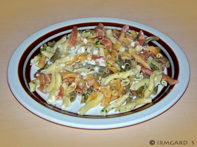 Torchietti Ortolano mit Knoblauchsosse 