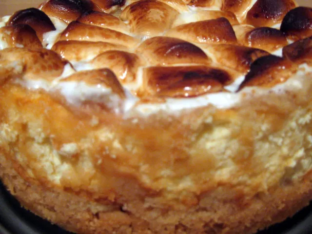 Käse-Apfel-Kuchen mit Marshmellow-Kruste