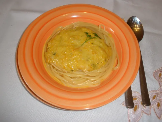 Spaghetti mit Kürbissoße 