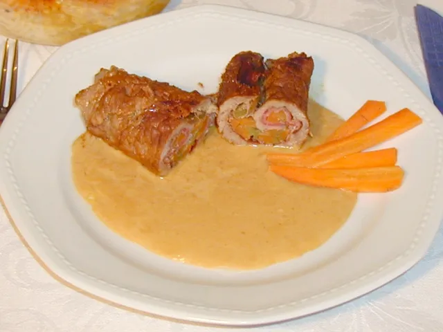 Rindsrouladen mit überbackenen Erdäpfeln