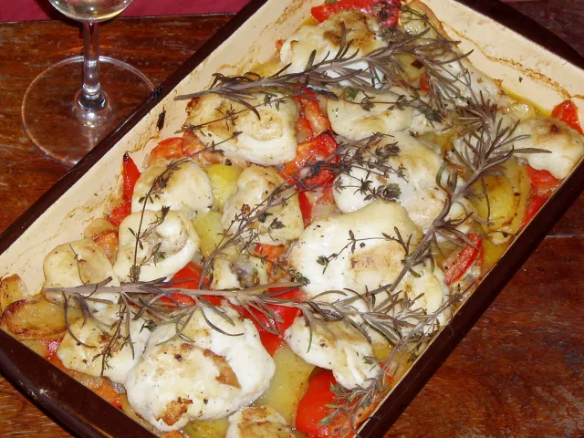 Seeteufel im Ofen gegart