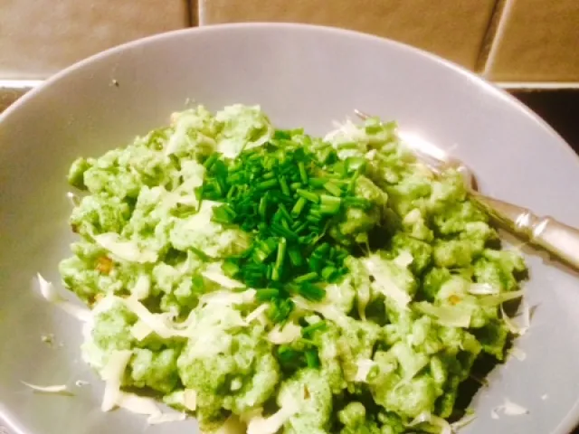 Spinatspätzle mit Bergkäse